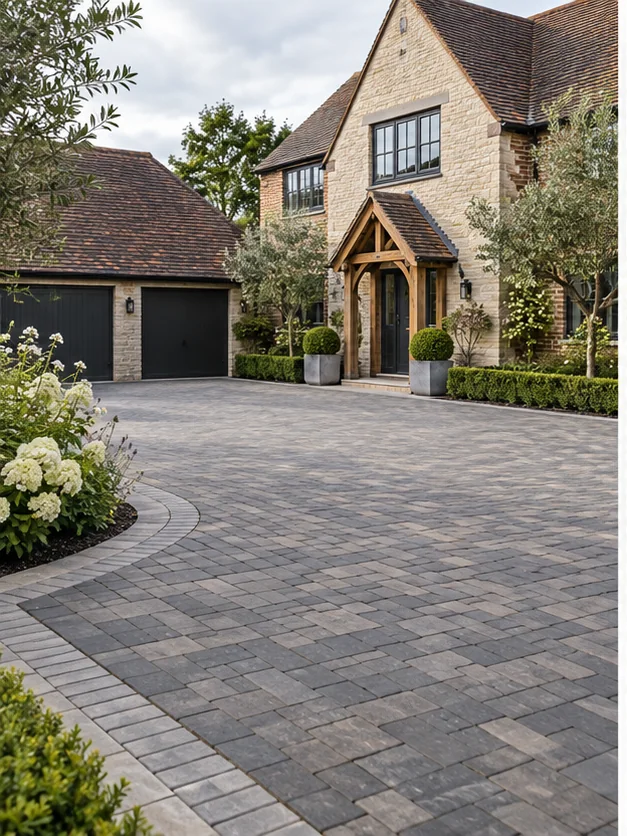 Illustrative block paved driveway